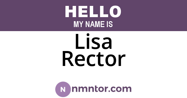 Lisa Rector