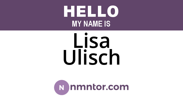Lisa Ulisch