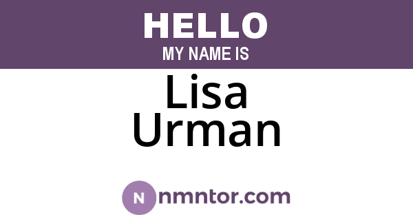 Lisa Urman