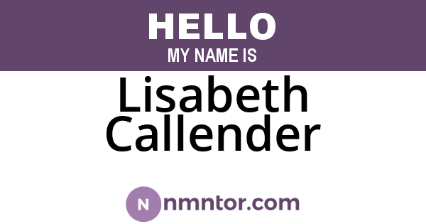 Lisabeth Callender