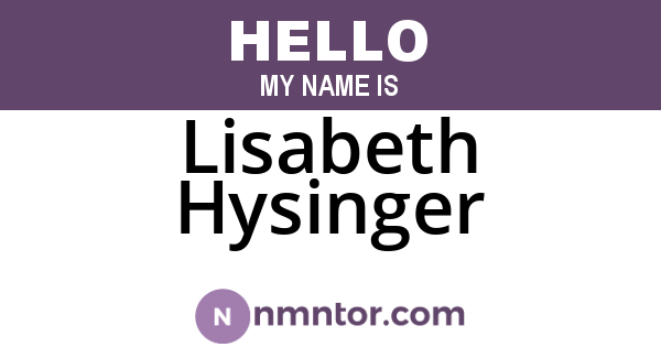 Lisabeth Hysinger