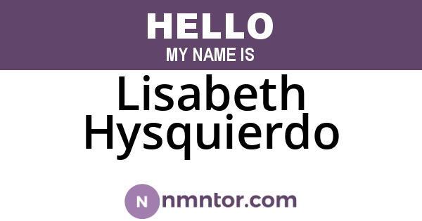 Lisabeth Hysquierdo
