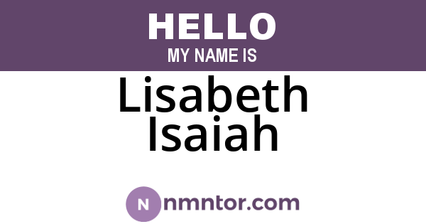 Lisabeth Isaiah