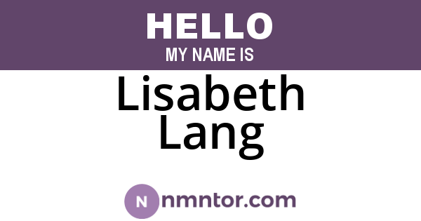 Lisabeth Lang