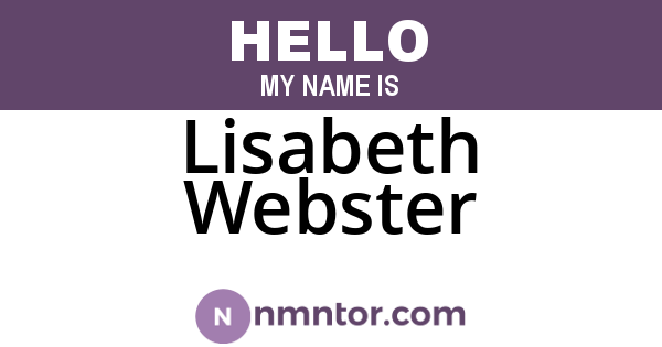 Lisabeth Webster