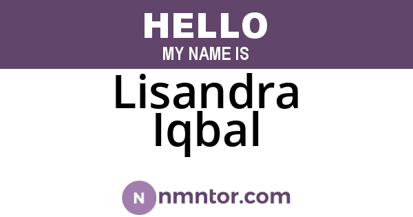 Lisandra Iqbal