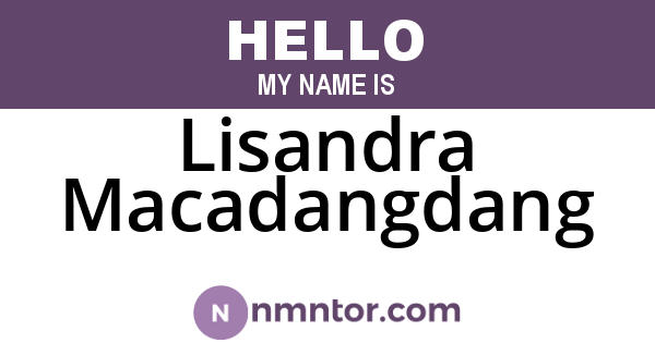 Lisandra Macadangdang