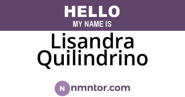 Lisandra Quilindrino
