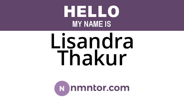 Lisandra Thakur