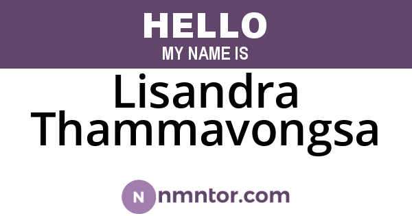 Lisandra Thammavongsa