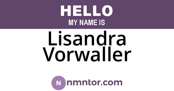 Lisandra Vorwaller
