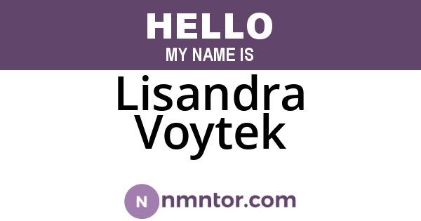 Lisandra Voytek
