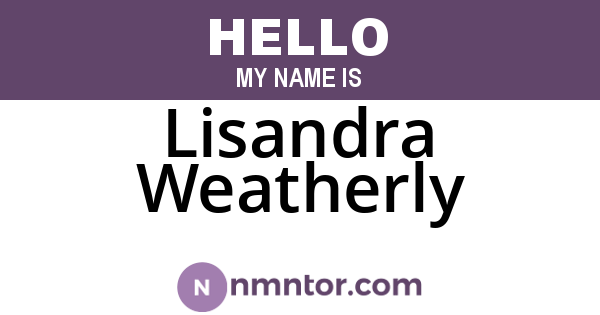 Lisandra Weatherly