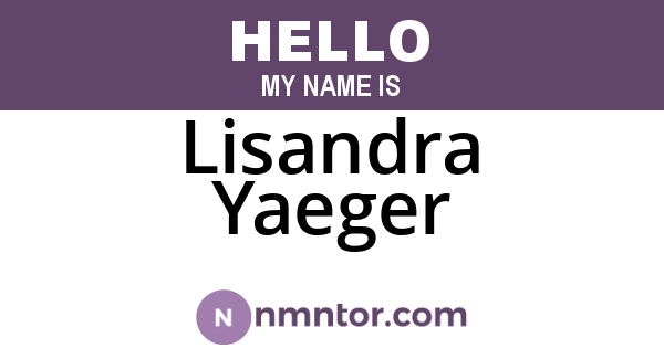 Lisandra Yaeger