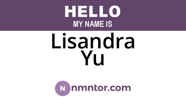 Lisandra Yu