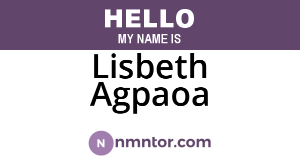 Lisbeth Agpaoa
