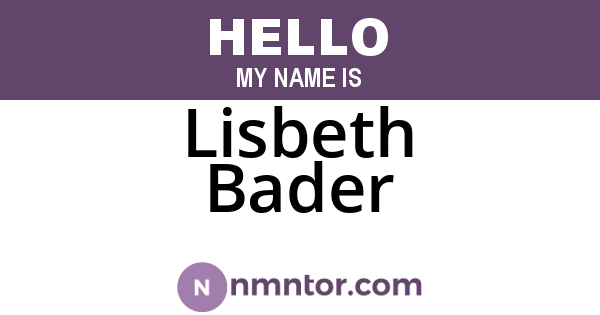 Lisbeth Bader