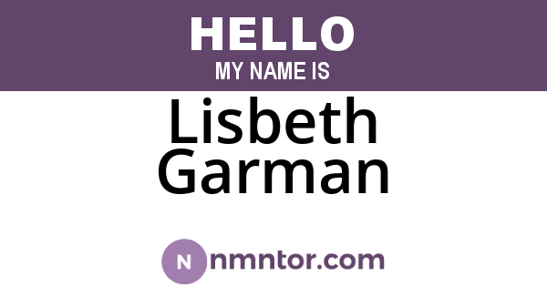 Lisbeth Garman