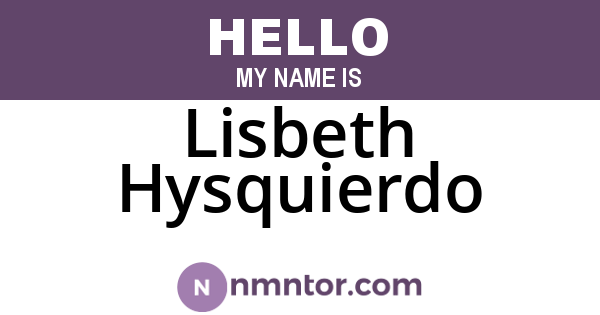 Lisbeth Hysquierdo