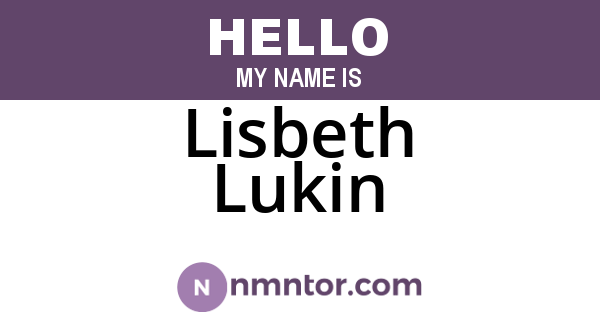 Lisbeth Lukin