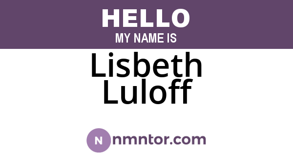 Lisbeth Luloff
