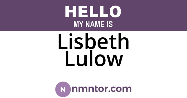 Lisbeth Lulow