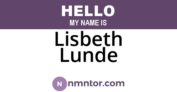 Lisbeth Lunde