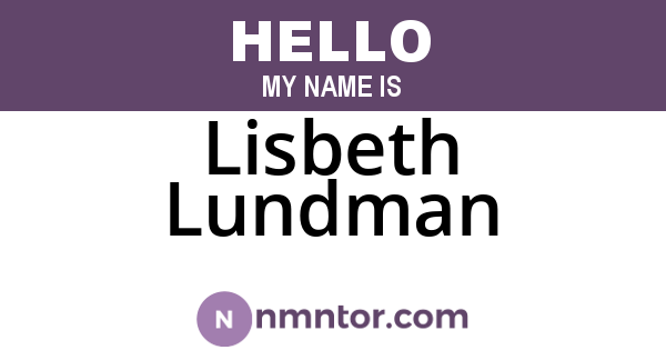 Lisbeth Lundman