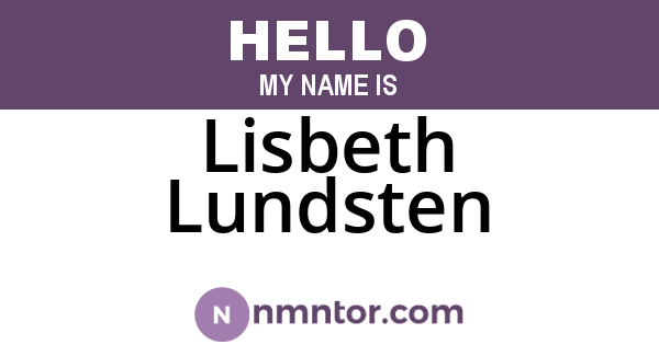 Lisbeth Lundsten