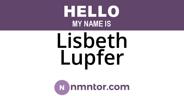 Lisbeth Lupfer