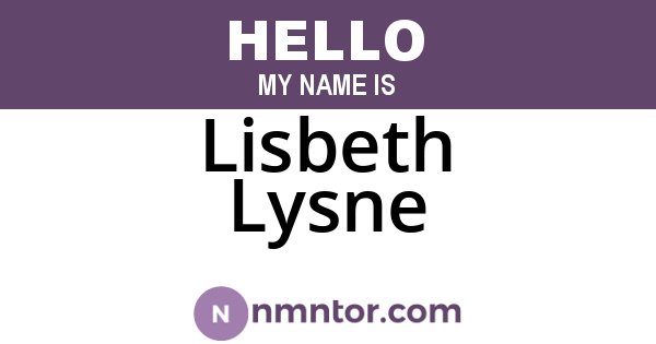 Lisbeth Lysne