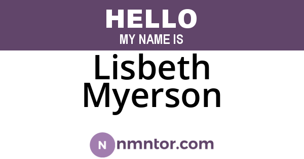 Lisbeth Myerson