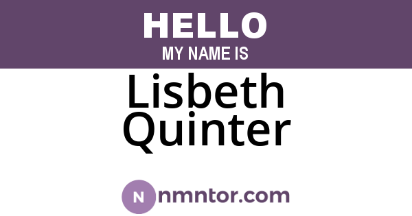 Lisbeth Quinter