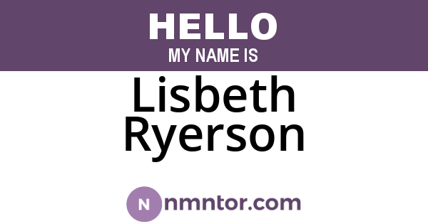 Lisbeth Ryerson