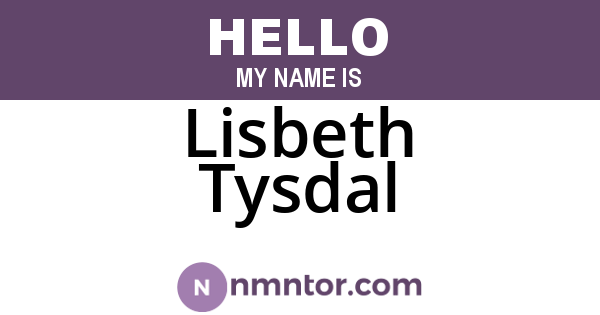 Lisbeth Tysdal