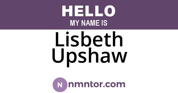 Lisbeth Upshaw