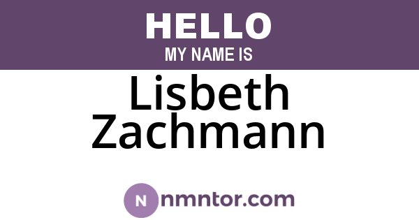 Lisbeth Zachmann
