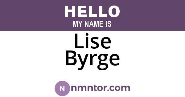 Lise Byrge