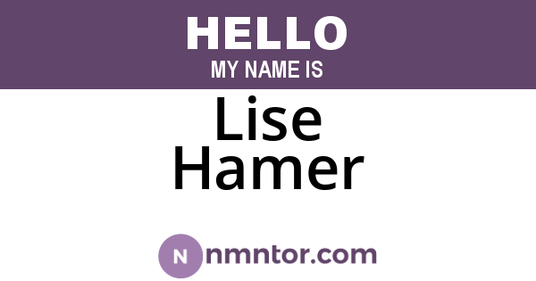 Lise Hamer