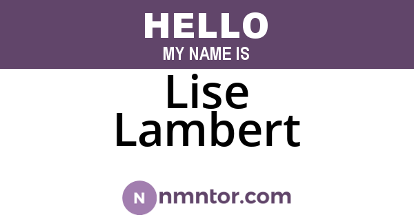 Lise Lambert