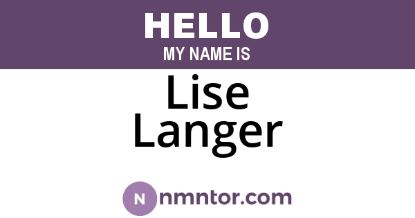 Lise Langer