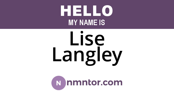 Lise Langley