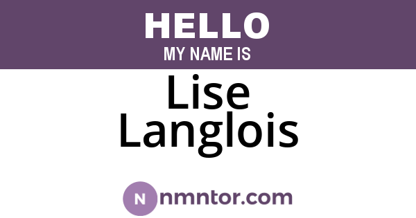 Lise Langlois