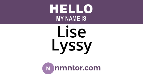 Lise Lyssy
