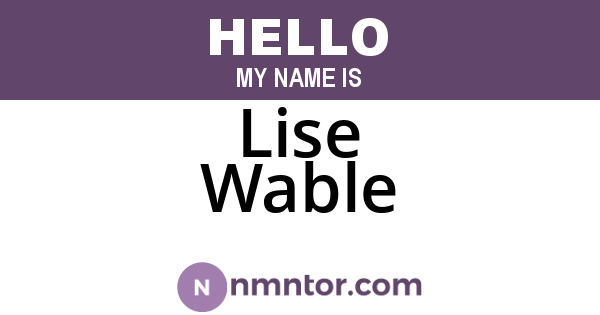 Lise Wable