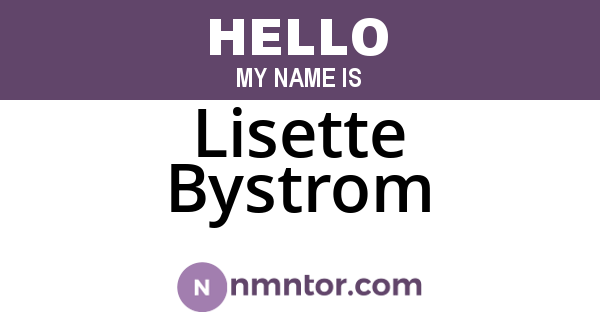 Lisette Bystrom