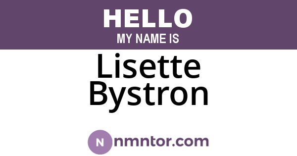 Lisette Bystron
