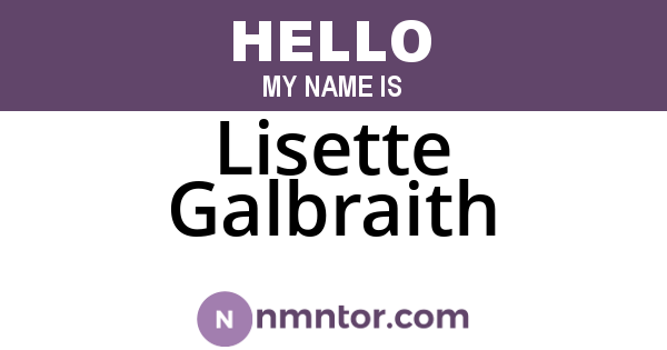 Lisette Galbraith