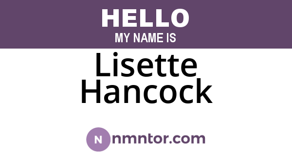 Lisette Hancock