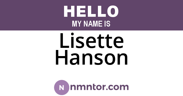 Lisette Hanson